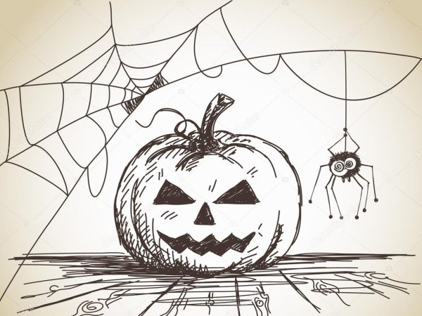 Рисунки на Хэллоуин для срисовки