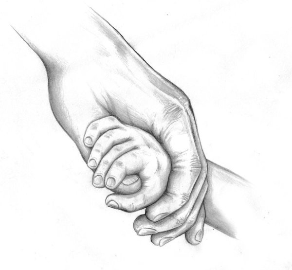Тату рука ребенка и взрослого эскиз