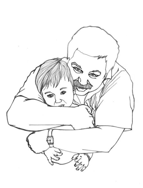 Рисунок папы для срисовки