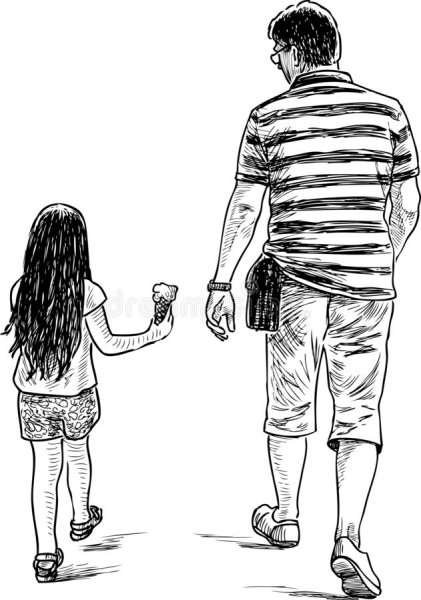 Папа и дочка иллюстрации