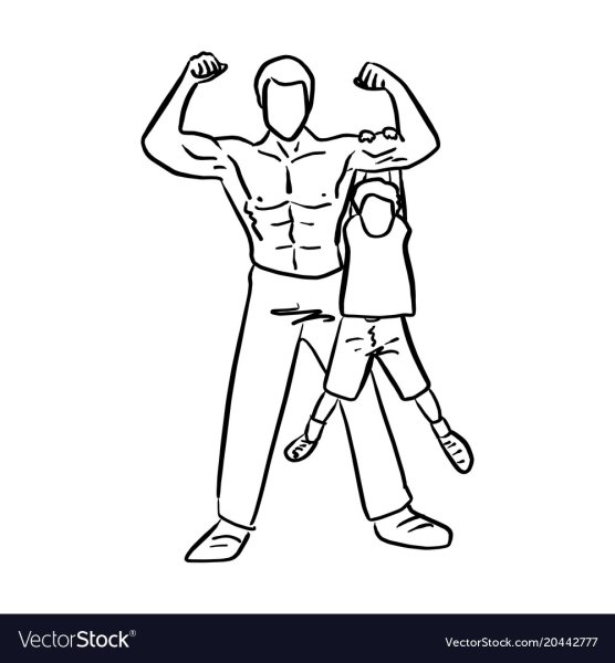 Раскраска сильный папа для детей