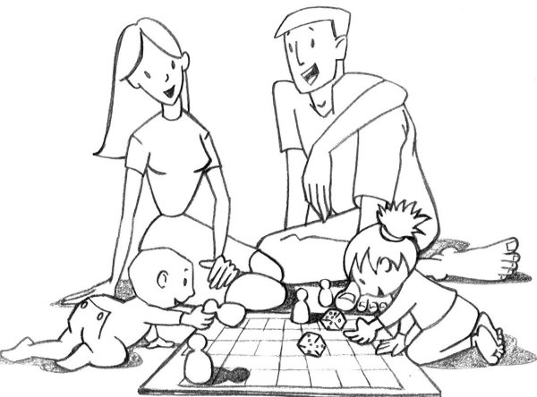 Раскраска семейный досуг