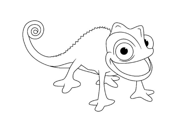 Рапунцель хамелеон Паскаль рисунок