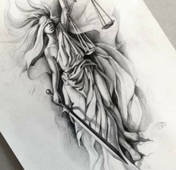 Фемида акварель