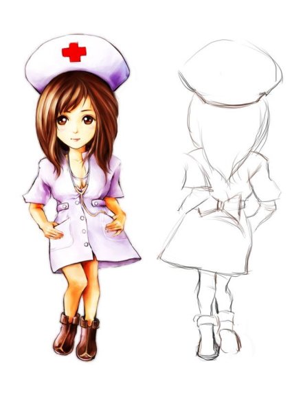 Раскраска медицинская сестра