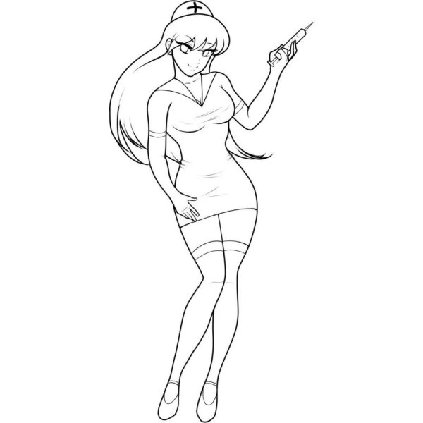 Раскраска медсестра для детей