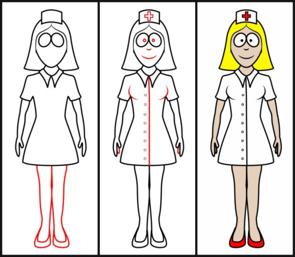 Раскраска медицинская сестра