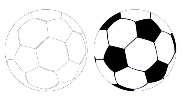 Футбольный мяч карандашом