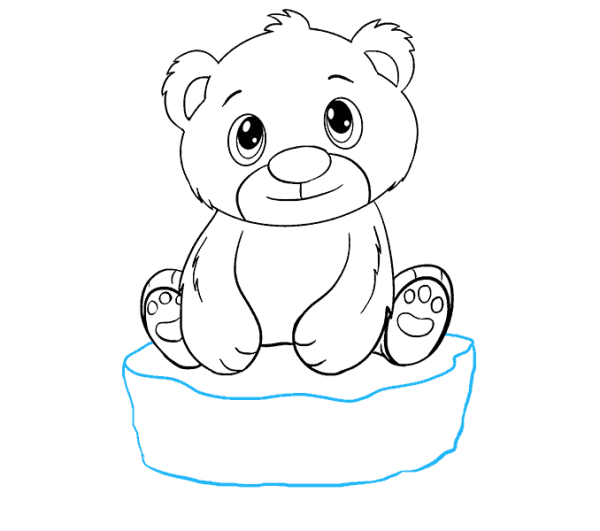 Белый медведь раскраска