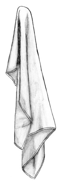 Складки ткани карандашом