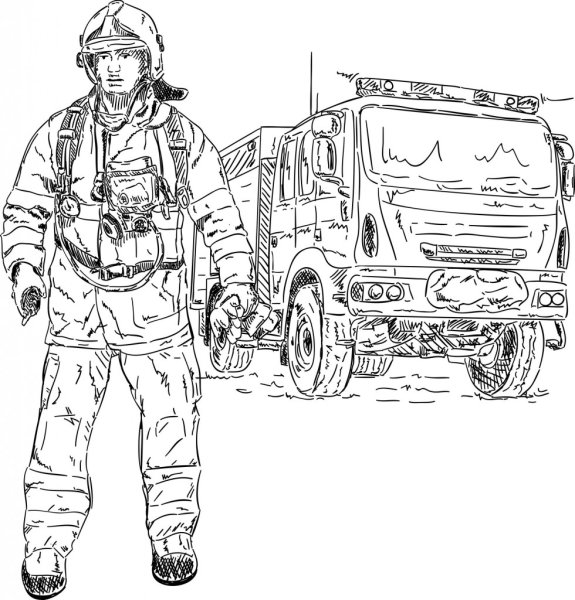 Профессия пожарный раскраски для детей