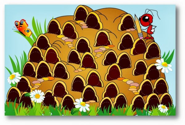 Муравейник в разрезе