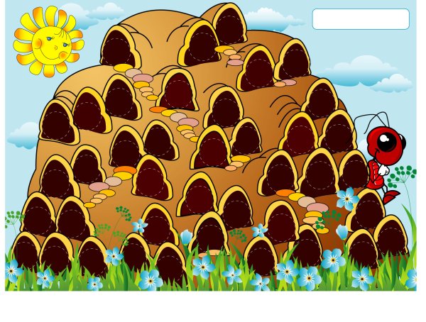 Муравейник акварель