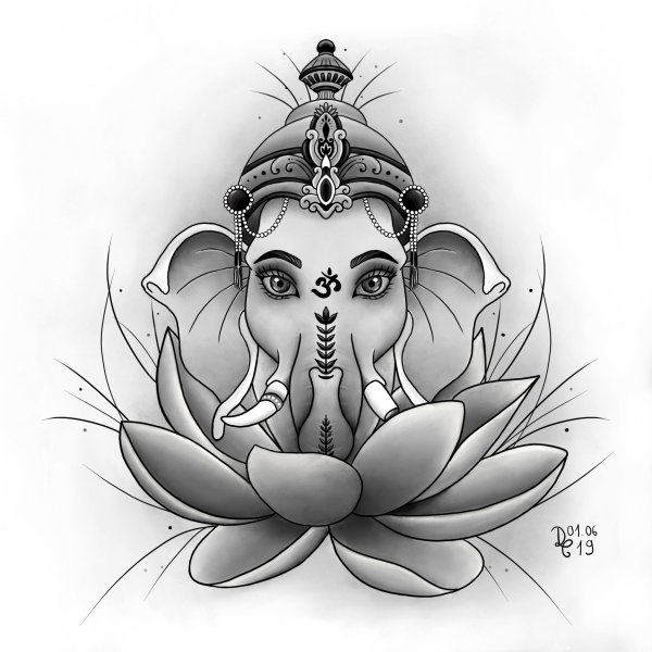 Бог Индии Ганеша рисунок