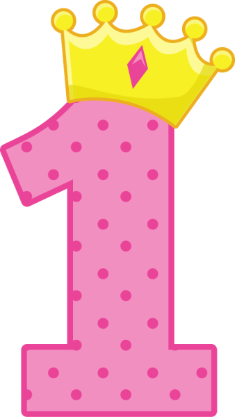 Цифра 1 розовая