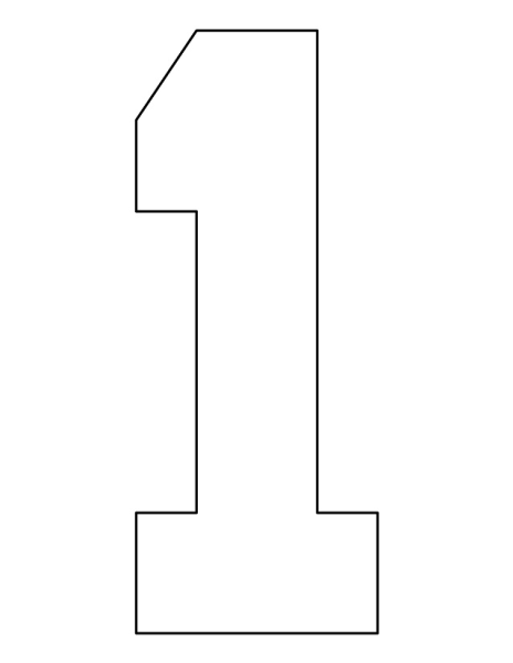 Цифра 1 трафарет