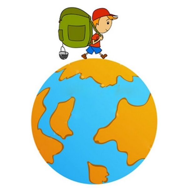 Человек шагающий по земному шару