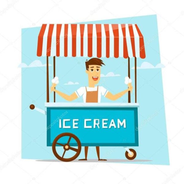 Продавец мороженого для детей