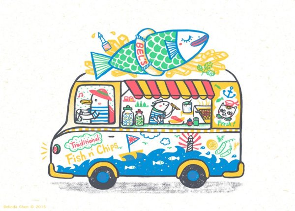 Фургончик мороженого рисунок