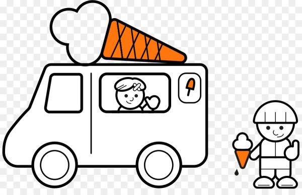 Нарисовать фургон с мороженым