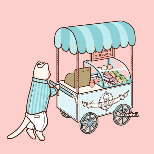 Мороженщик иллюстрация