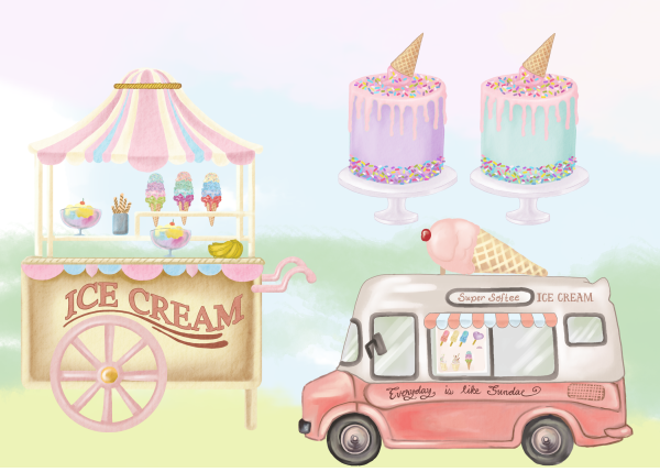 Палатка с мороженым рисунок