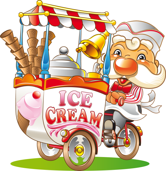 Продавец мороженного на прозрачном фоне