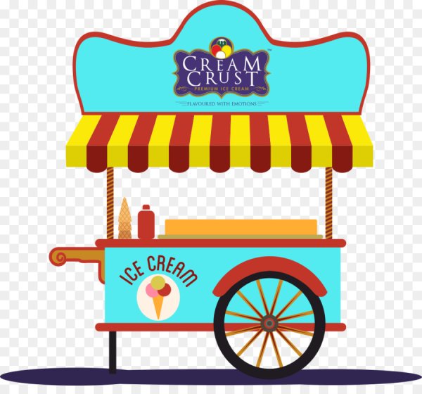 Тележка с мороженым мультяшная