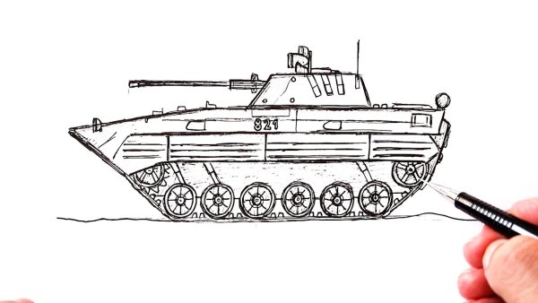 БМП-2 Боевая машина пехоты иллюстрация сбоку
