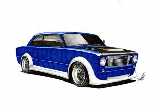 Нарисовать спортивную Жигули