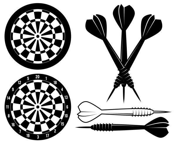 Дартс черно белый