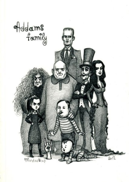 Семейка Аддамс иллюстрации