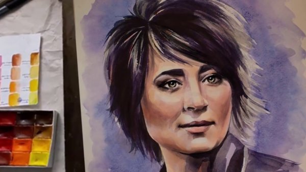 Портрет Земфиры акварель