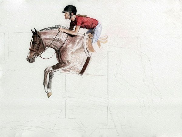 Всадник на коне пошагово