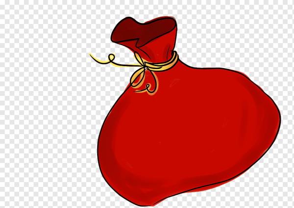 Мешок с подарками на прозрачном фоне