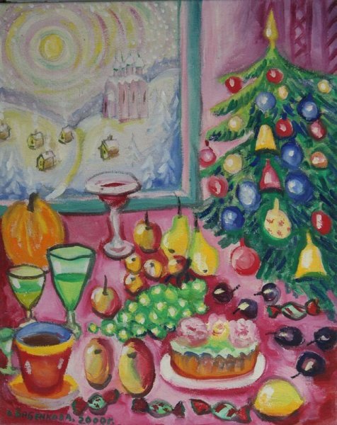 Рисование новогодний натюрморт