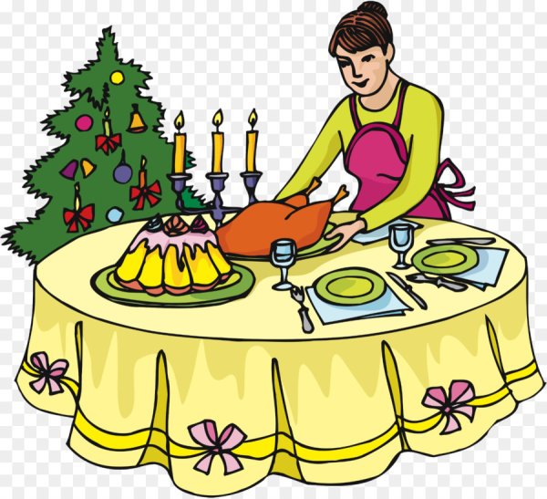 Новогодний стол мультяшный