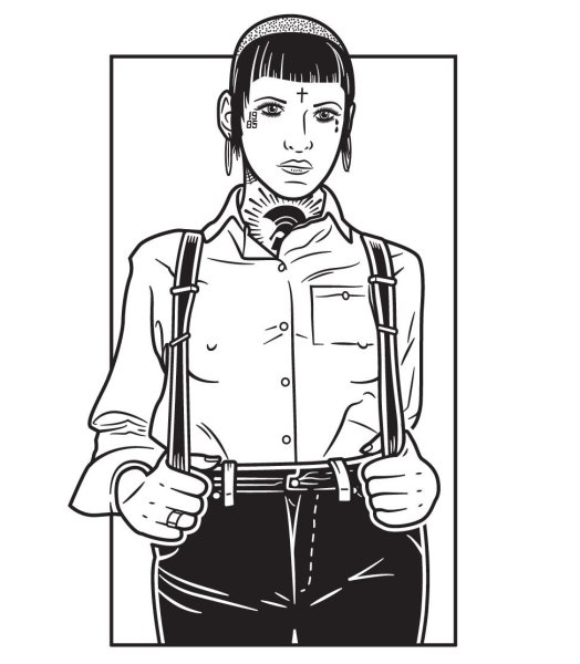 Девушка скинхед арт