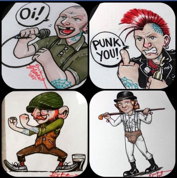 Скинхед карикатура