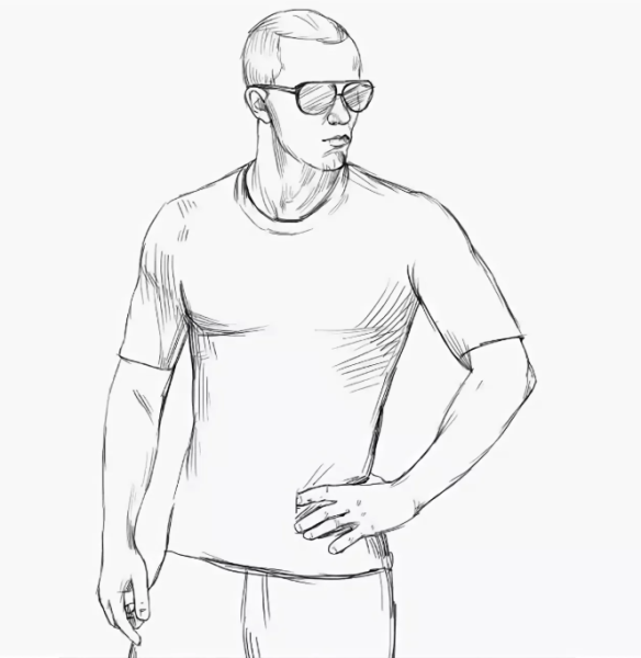 Графический рисунок человека в полный рост