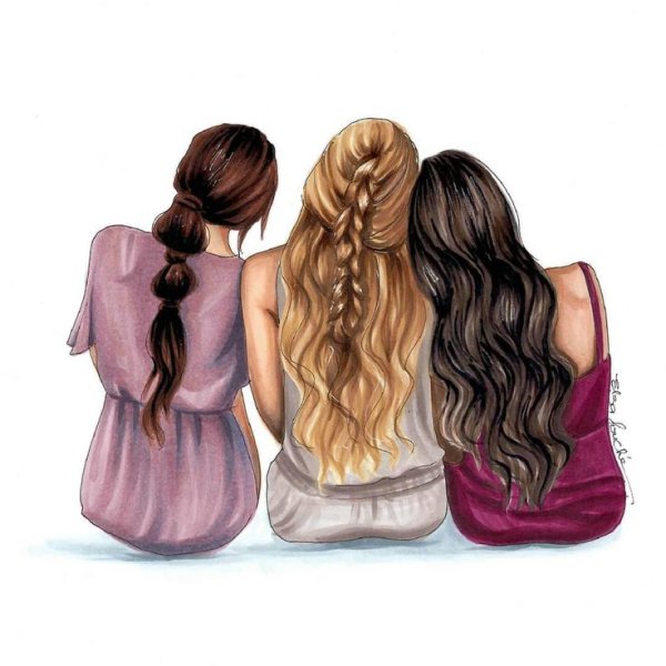 Подружки рисунок