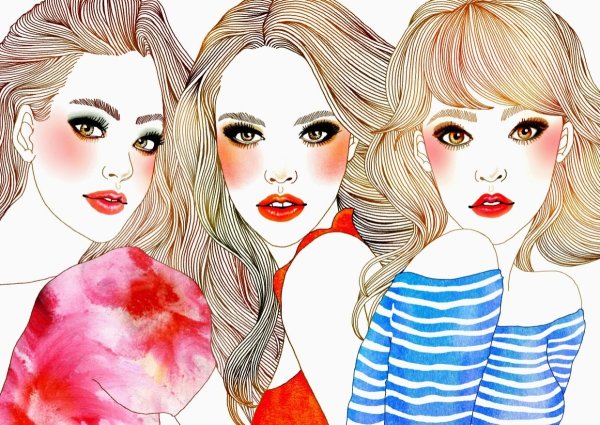 Подружки рисунок