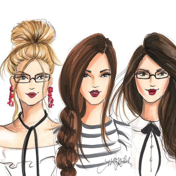 Три девушки Рисованные