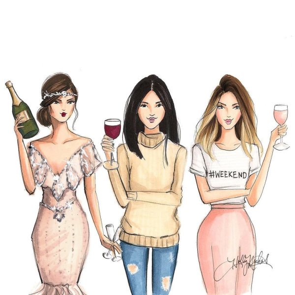 3 Девушки рисунок