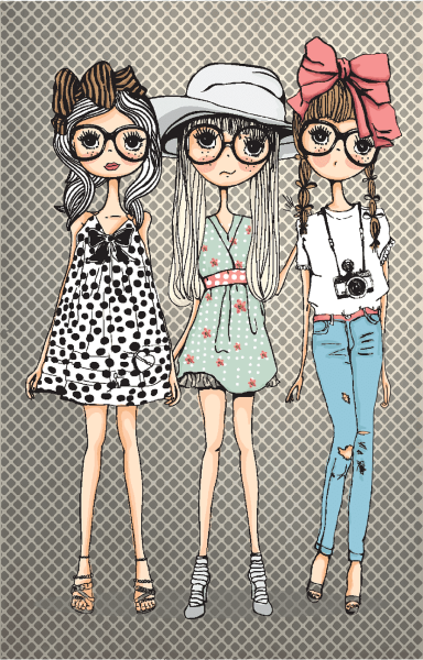 Модные девочки мультяшные