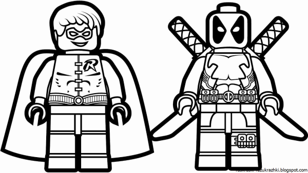 Раскраска лего человечки Марвел