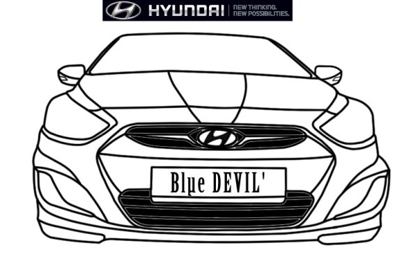 Раскраска машина Hyundai Solaris