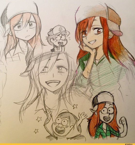 Гравити Фолз арты Венди и Диппер