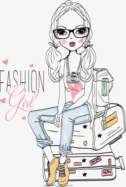 Рисованные стильные девочки