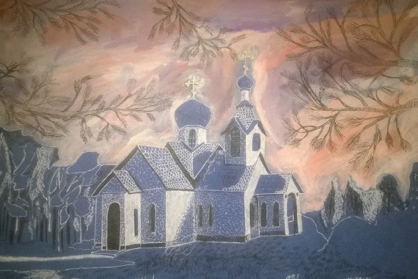 Храм в Рождество рисунки